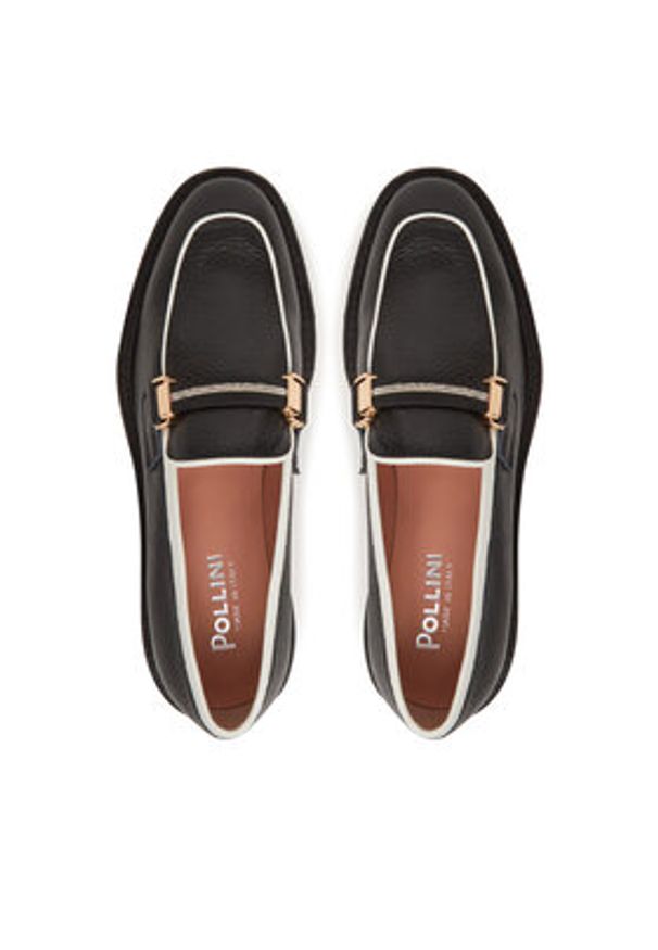 Pollini Loafersy SA10063G1MTD100A Czarny. Kolor: czarny. Materiał: skóra