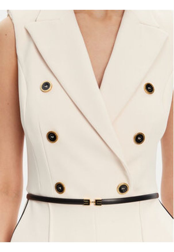 Elisabetta Franchi Kombinezon TU-T45-51E2 Beżowy Regular Fit. Kolor: beżowy. Materiał: syntetyk