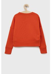 adidas Performance bluza dziecięca kolor pomarańczowy z nadrukiem. Kolor: pomarańczowy. Materiał: bawełna, materiał. Wzór: nadruk #2