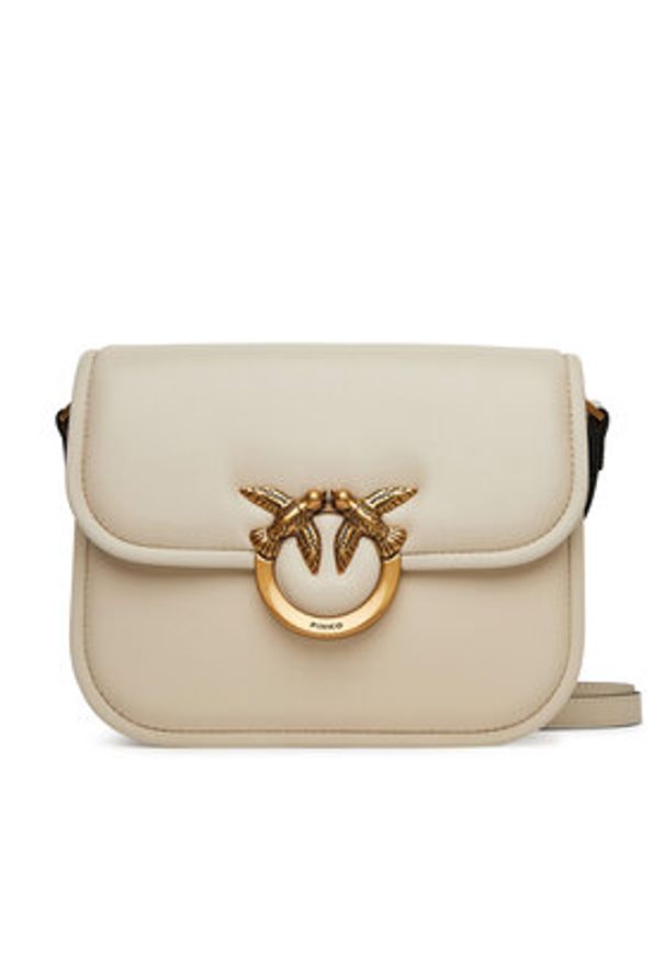 Pinko - PINKO Torebka Love Box Bag Fl Mini 104297 A26L Écru. Kolor: kremowy. Materiał: skórzane
