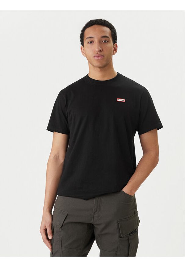 Hunter T-Shirt Essentials HARM0085252 Czarny Regular Fit. Kolor: czarny. Materiał: bawełna