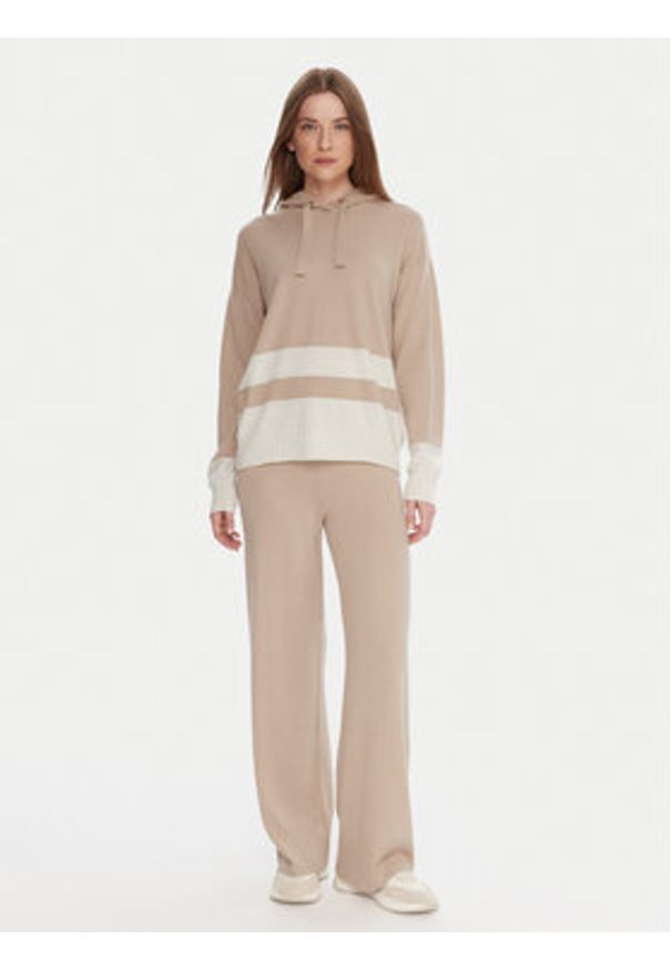 United Colors of Benetton - United Colors Of Benetton Sweter 102HE203V Beżowy Boxy Fit. Kolor: beżowy. Materiał: syntetyk