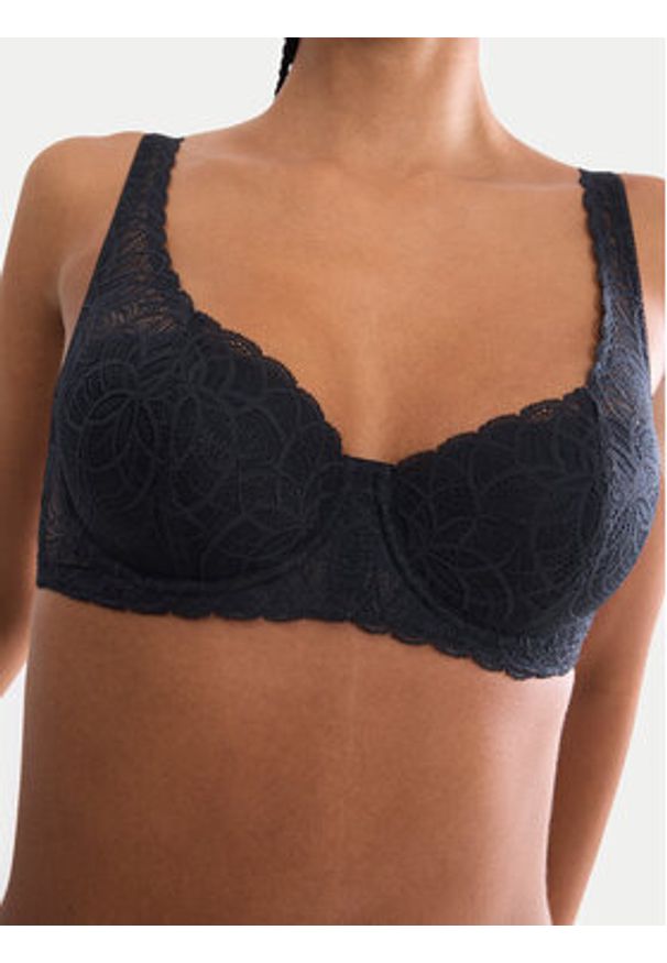 Triumph Biustonosz balkonetka Amourette Graphic 10228981 Czarny. Kolor: czarny. Materiał: syntetyk