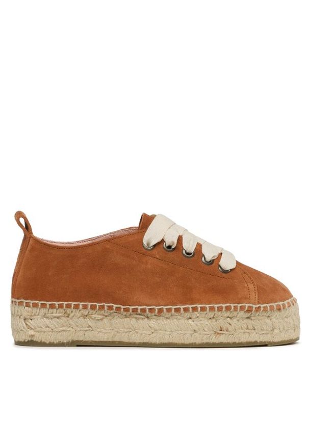 Manebi Espadryle Lace-Up Espadrilles R 3.9 E0 Brązowy. Kolor: brązowy. Materiał: zamsz, skóra