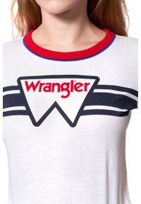 Wrangler - WRANGLER T SHIRT DAMSKI RINGER TEE WHITE W710SEV12. Wzór: nadruk #5