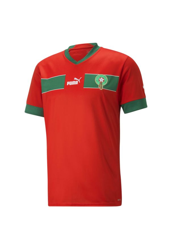 Puma - Męska replika koszulki domowej Maroko 22/23 PUMA Red Power Green. Kolor: czerwony, wielokolorowy, zielony. Sezon: lato