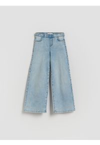 Reserved - Elastyczne jeansy wide leg - niebieski. Kolor: niebieski