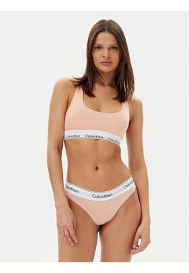 Calvin Klein Underwear Biustonosz top 0000F3785E Pomarańczowy. Kolor: pomarańczowy. Materiał: bawełna