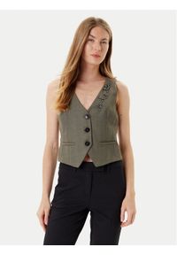 Marella Kamizelka garniturowa Cantico 2523156031 Khaki Slim Fit. Kolor: brązowy. Materiał: syntetyk