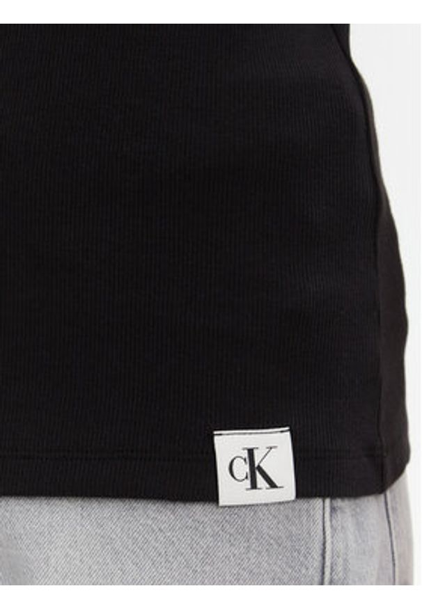 Calvin Klein Underwear Top LV00QS7492 Czarny Slim Fit. Kolor: czarny. Materiał: bawełna