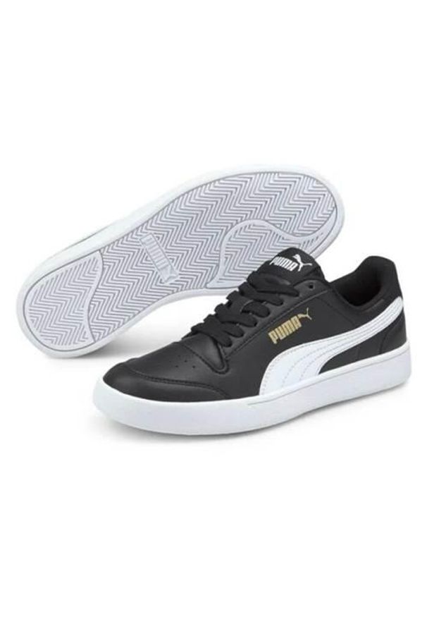 Buty do chodzenia dla dzieci Puma Shuffle JR. Okazja: na co dzień. Zapięcie: sznurówki. Kolor: czarny, biały, wielokolorowy. Materiał: materiał, syntetyk. Szerokość cholewki: normalna. Sport: turystyka piesza
