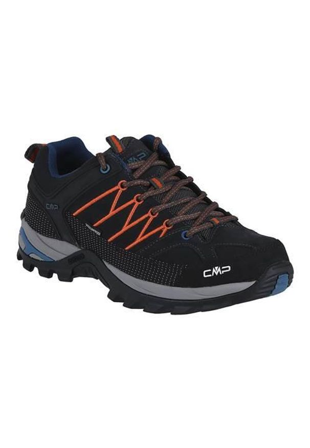 Buty trekkingowe męskie CMP Rigel Low Trekking Wp. Zapięcie: sznurówki. Kolor: czarny, brązowy, wielokolorowy. Materiał: guma, syntetyk, tkanina, materiał. Szerokość cholewki: normalna. Sport: turystyka piesza