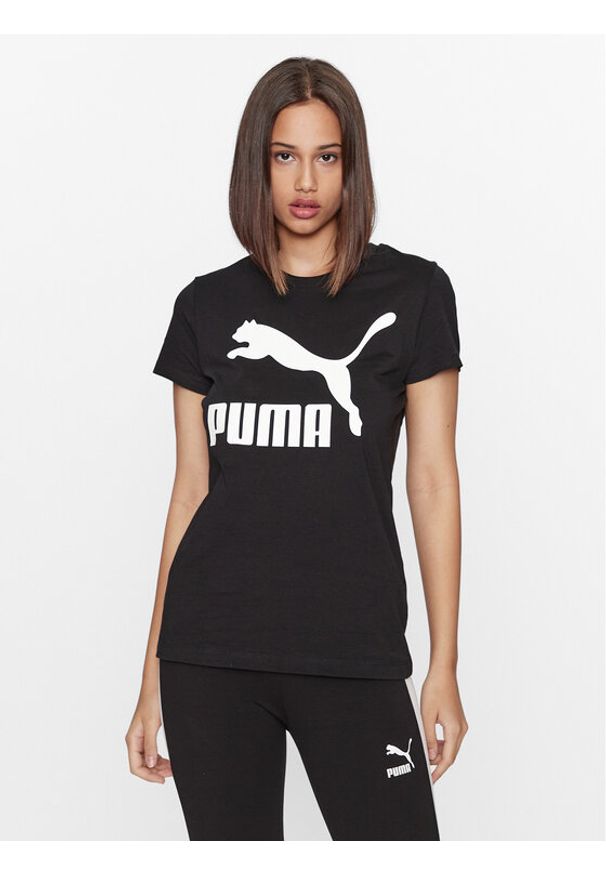 Puma T-Shirt Classics Logo 530076 Czarny Regular Fit. Kolor: czarny. Materiał: bawełna