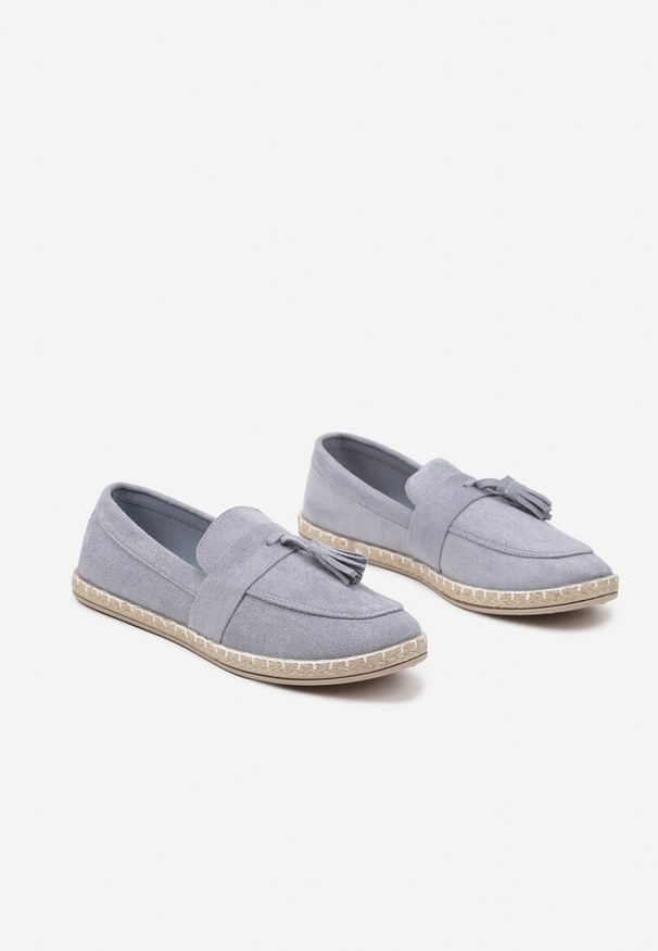 Renee - Jasnoniebieskie Espadryle przed Kostkę z Ozdobnymi Chwostami Marilsa. Wysokość cholewki: przed kostkę. Kolor: niebieski