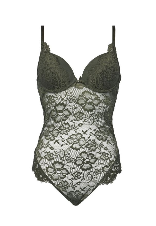 Hunkemöller Body Amara 302447 Zielony. Kolor: zielony. Materiał: syntetyk