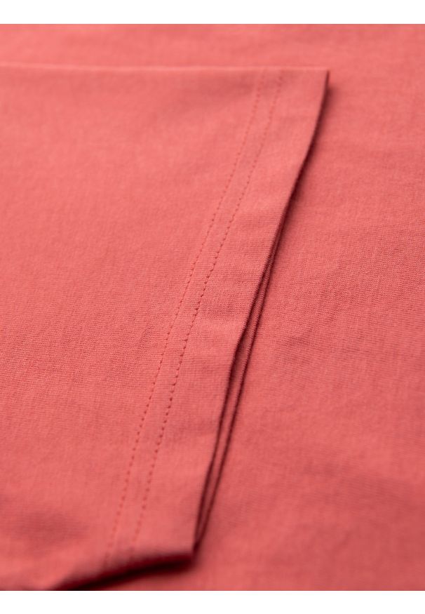 Ombre Clothing - T-shirt męski klasyczny bawełniany BASIC - koralowy V17 OM-TSBS-0236 - XXL. Okazja: na co dzień. Kolor: pomarańczowy. Materiał: bawełna. Styl: klasyczny