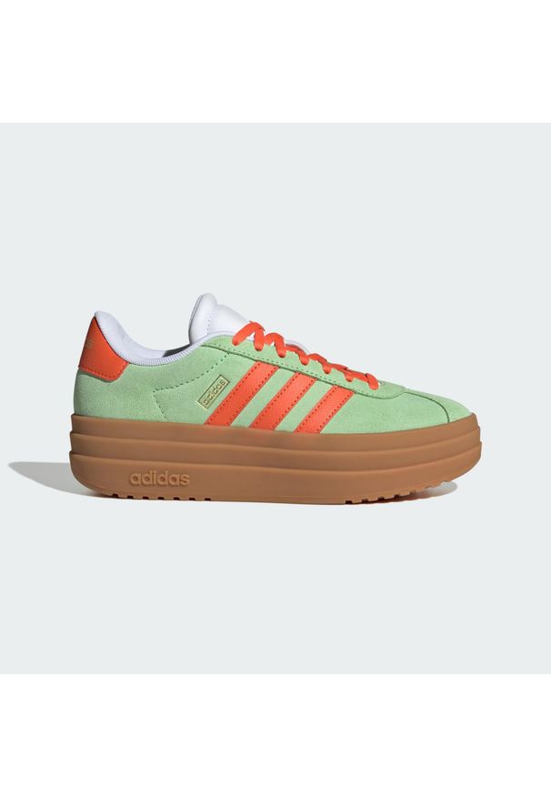 Adidas - Buty VL Court Bold Lifestyle Kids. Kolor: pomarańczowy, zielony, biały, wielokolorowy. Sport: turystyka piesza