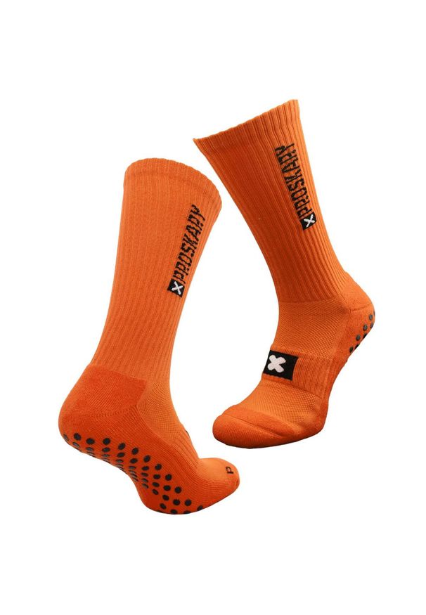PROSKARY - Skarpety do piłki nożnej antypoślizgowe Proskary Comfort. Kolor: czarny, wielokolorowy, pomarańczowy. Sport: piłka nożna
