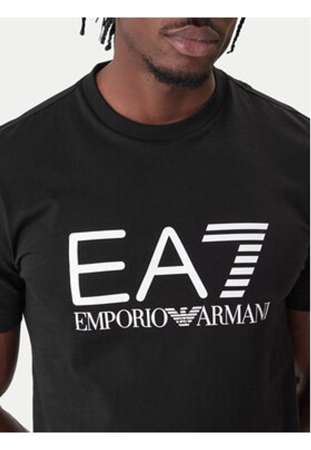 EA7 Emporio Armani T-Shirt 7M001412 AF22264 UC001 Czarny Regular Fit. Kolor: czarny. Materiał: bawełna