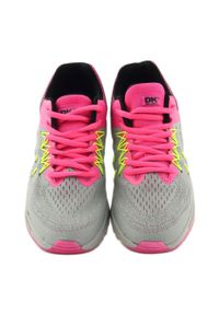 Sportowe damskie super lekkie DK 14290 szare różowe. Okazja: na spacer. Kolor: wielokolorowy, szary, różowy. Materiał: materiał, tkanina. Sport: turystyka piesza #2