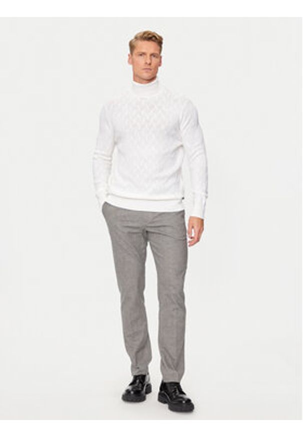 Karl Lagerfeld - KARL LAGERFELD Golf 655020 544399 Biały Regular Fit. Typ kołnierza: golf. Kolor: biały. Materiał: wełna