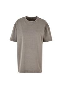 BUILD YOUR BRAND - Koszulka Damska Acid Wash Oversized T-shirt. Kolor: szary