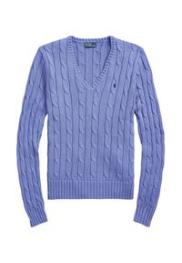 Polo Ralph Lauren Sweter 211971870005 Błękitny Slim Fit. Typ kołnierza: polo. Kolor: niebieski. Materiał: bawełna #5