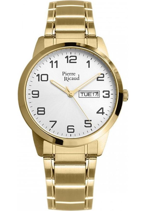 Zegarek Pierre Ricaud Zegarek męski Pierre Ricaud P15477.1123Q złoty. Kolor: złoty
