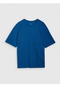 4f - T-shirt oversize z modalem męski - turkusowy. Okazja: na co dzień. Kolor: turkusowy. Materiał: bawełna, dzianina, materiał. Długość rękawa: krótki rękaw. Długość: krótkie. Styl: sportowy, casual, klasyczny