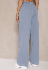 Renee - Jasnoniebieskie Spodnie z Bawełną o Szerokim Kroju High Waist ze Sznurkiem Lisanila. Stan: podwyższony. Kolor: niebieski. Materiał: bawełna. Sezon: lato, wiosna #4