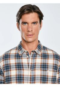 Big-Star - Koszula męska flanelowa w kratę niebieska Flaneno 401. Okazja: na co dzień. Kolor: niebieski. Materiał: tkanina, materiał. Wzór: kratka. Styl: klasyczny, casual #3