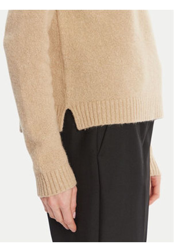 BOSS Sweter Febisan 50478315 Beżowy Regular Fit. Kolor: beżowy. Materiał: wełna