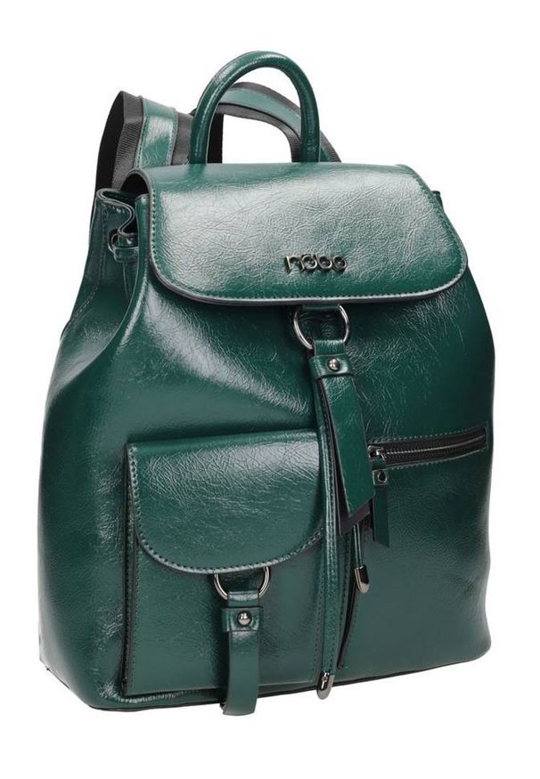 Plecak damski zielony Nobo NBAG-K2450-C008. Kolor: zielony. Materiał: skóra ekologiczna. Styl: elegancki