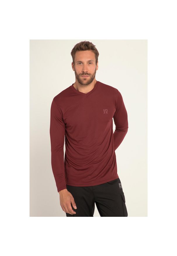 JAY-PI - Męska Trekkingowa koszula FLEXNAMIC® outdoor długi rękaw. Kolekcja: plus size. Kolor: czerwony. Materiał: poliester, materiał. Długość rękawa: długi rękaw. Długość: długie. Sport: outdoor
