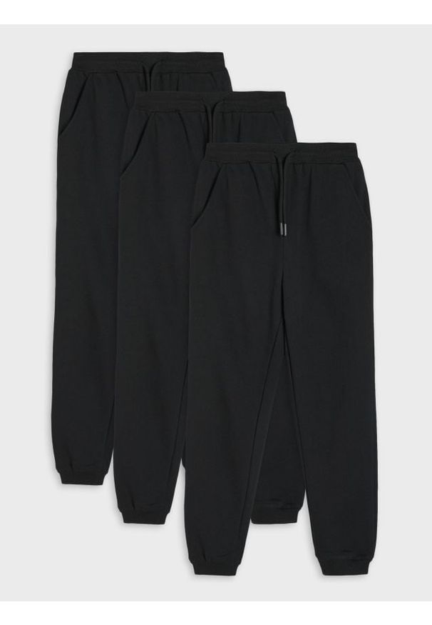 Sinsay - Spodnie dresowe jogger - czarny. Kolor: czarny. Materiał: dresówka