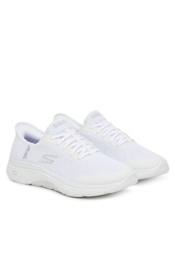 skechers - Skechers Sneakersy Go Walk Arch Fit 2.0 125319/WHT Biały. Kolor: biały. Materiał: materiał