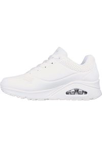 skechers - Buty Skechers Uno-Stand On Air, Kobiety. Kolor: biały. Materiał: guma, syntetyk, poliester, materiał. Model: Skechers Sport. Sport: turystyka piesza