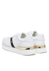 TOMMY HILFIGER - Tommy Hilfiger Sneakersy Webbing Runner FW0FW08904 Biały. Kolor: biały. Materiał: skóra #4