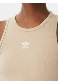 Adidas - adidas Top Essentials KD3822 Beżowy Slim Fit. Kolor: beżowy. Materiał: bawełna #2