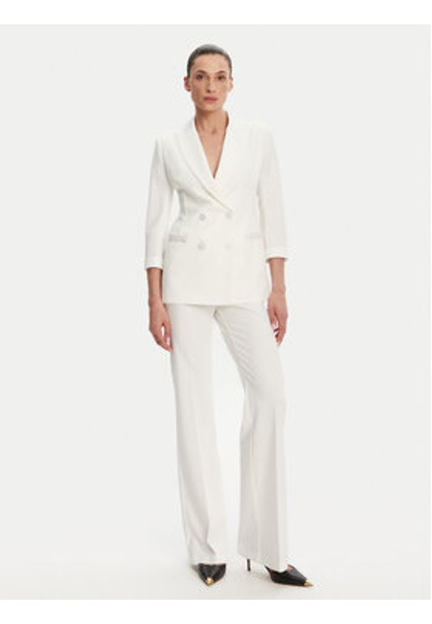 Imperial Spodnie palazzo P3E9JAW Écru Wide Leg. Materiał: syntetyk