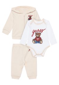 Guess Komplet dziecięcy H5YW12 KA6W4 Beżowy Regular Fit. Kolor: beżowy. Materiał: bawełna