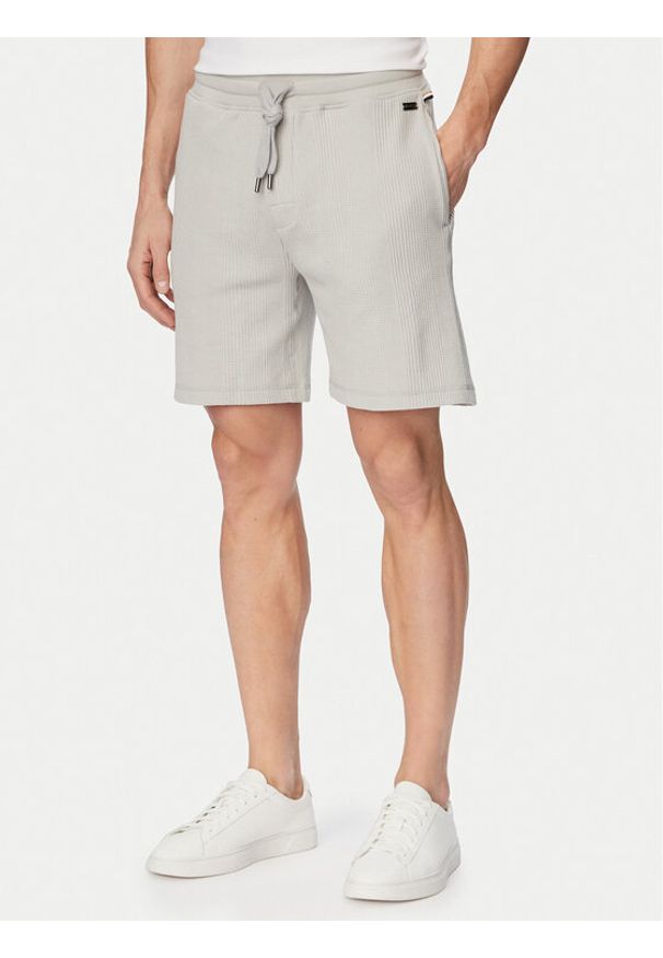 BOSS Szorty sportowe Structure 50540581 Szary Regular Fit. Kolor: szary. Materiał: bawełna. Styl: sportowy