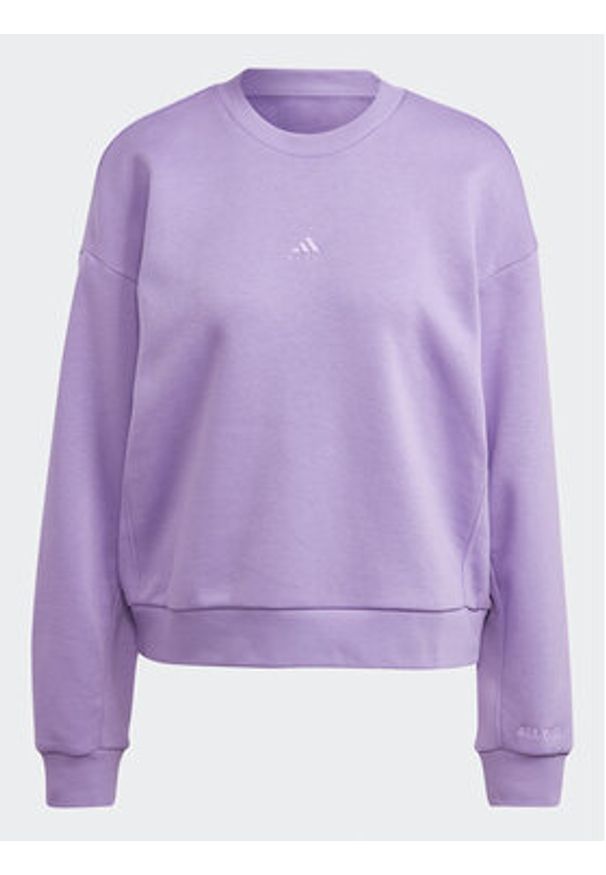 Adidas - adidas Bluza ALL SZN Fleece Sweatshirt IC6450 Fioletowy Loose Fit. Kolor: fioletowy. Materiał: bawełna