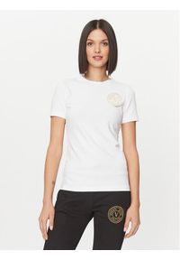 Versace Jeans Couture T-Shirt 75HAHT06 Biały Slim Fit. Kolor: biały. Materiał: bawełna #1