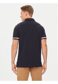 TOMMY HILFIGER - Tommy Hilfiger Polo Monotype Flag MW0MW33585 Granatowy Slim Fit. Typ kołnierza: polo. Kolor: niebieski. Materiał: bawełna, wiskoza #3