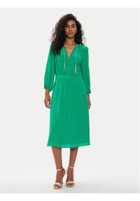 Liu Jo Sukienka codzienna CA4061 T5853 Zielony Regular Fit. Okazja: na co dzień. Kolor: zielony. Materiał: jedwab. Typ sukienki: proste. Styl: casual