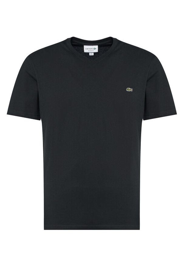 Lacoste T-Shirt TH2036 Czarny Regular Fit. Kolor: czarny. Materiał: bawełna