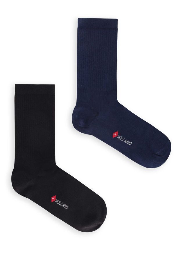 Volcano - Wysokie, prążkowane skarpety męskie A-VOLCAN, dwupak. Materiał: prążkowany. Wzór: nadruk