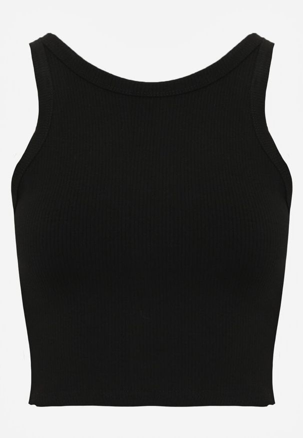 Renee - Czarny Top na Ramiączkach Basic Prążkowany Zitira. Okazja: na co dzień. Kolor: czarny. Materiał: prążkowany. Długość rękawa: na ramiączkach. Styl: casual