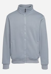 Born2be - Jasnoniebieska Bluza z Bawełną Zapinana na Suwak Wykończona Polarem Oadela. Okazja: na co dzień. Kolor: niebieski. Materiał: bawełna, polar. Długość rękawa: długi rękaw. Długość: długie. Styl: elegancki, casual #5